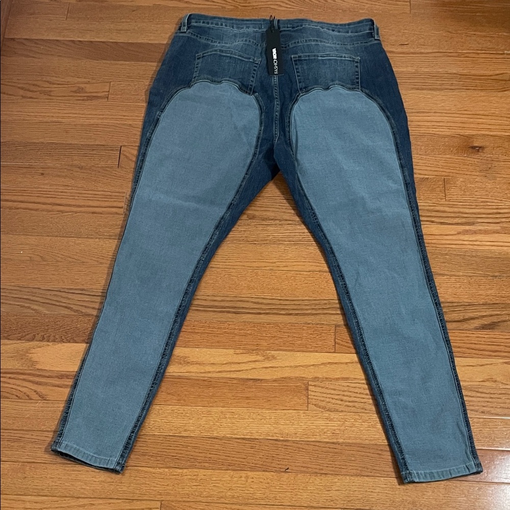Fashion Nova Blue and Gray Skinny Jeans - Picture 7 of 7